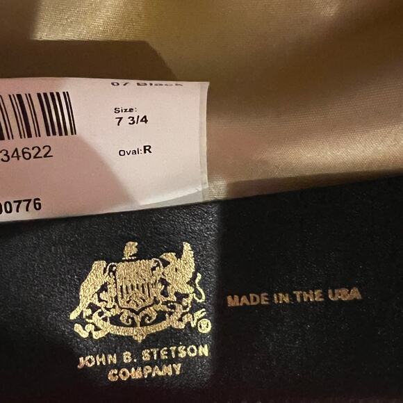 Stetson Men's 6x Fur Felt Skyline Hat Matching Self-Felt Hatband Black 7 3/4 NWT - Picture 8 of 13